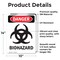 Signmission Portrait Biohazard Danger Sign, Vinyl Decal, 10in W x 14in L, 2PK OS-2PACK-DS-D-1014-V-1933 - alternate 4